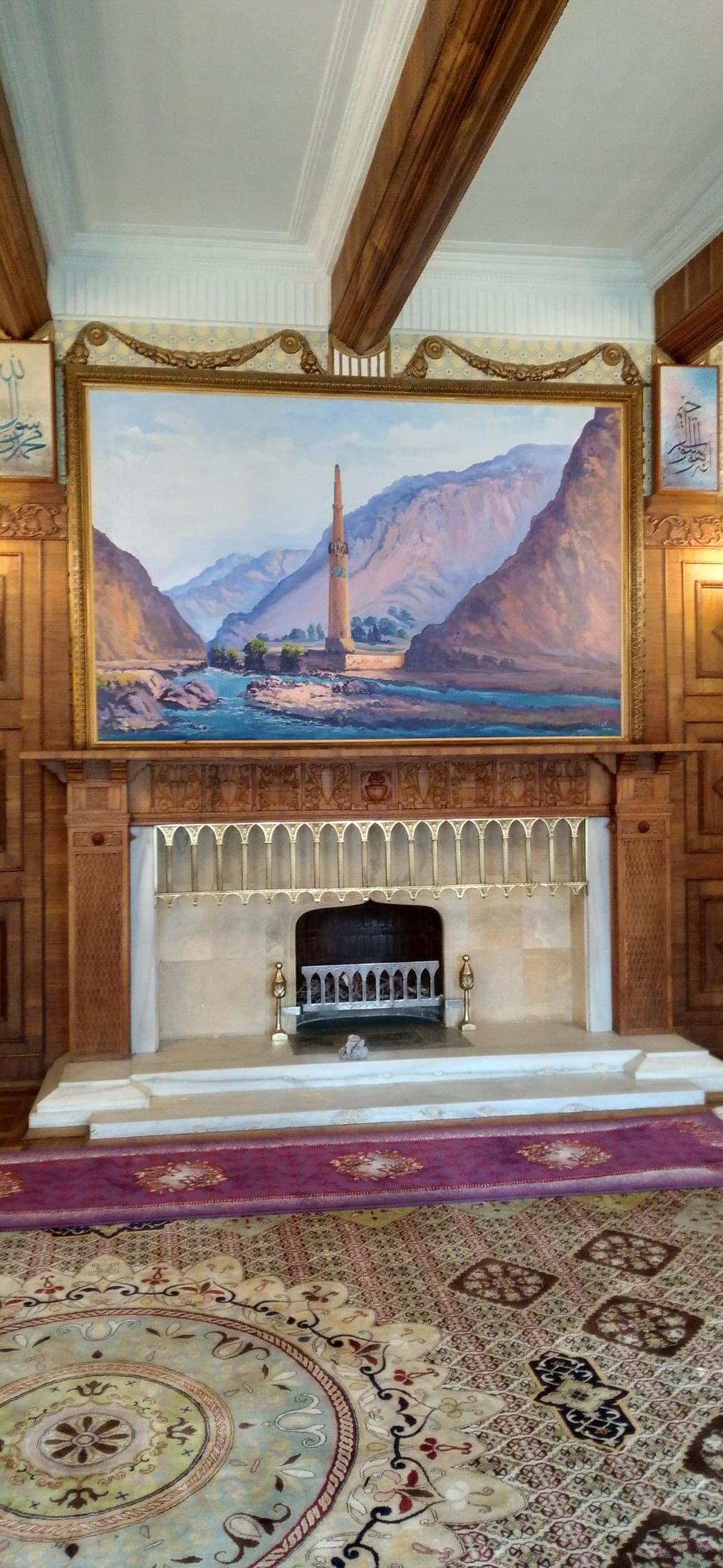 Above the fireplace
